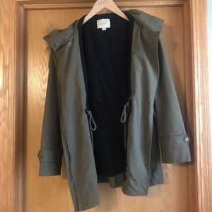 LOFT Green Zip & Button Up Jacket